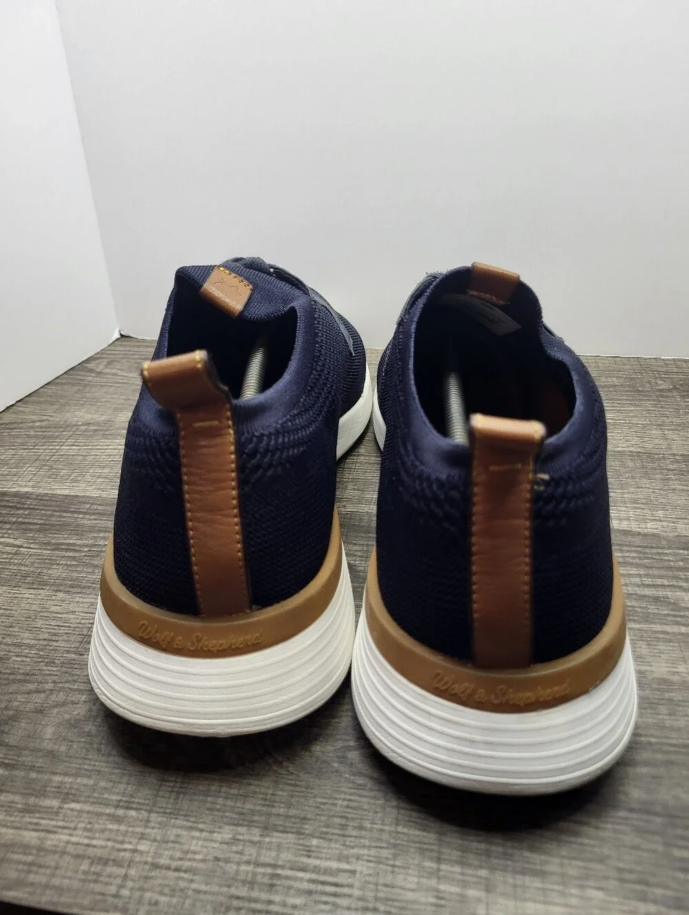 Wolf & Shepherd Swiftknit Derby Sneakers Blue Knit Lace Up Men 15 Casual Comfort